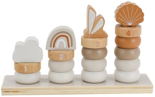 Label Label Holz Stapelringe pädagogisches Spielzeug Nougat FSC-2