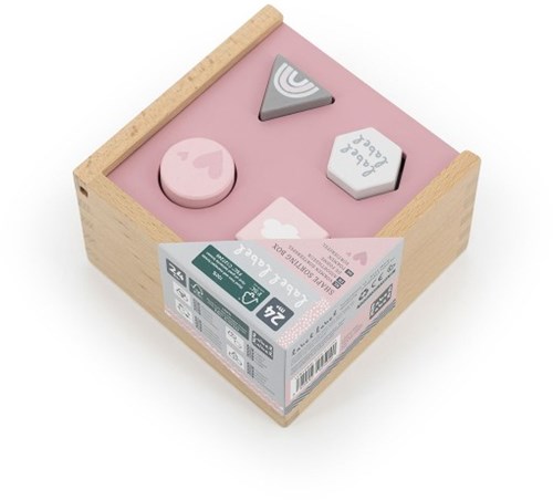 Label Label Holz-Formenbox rosa - pädagogisches Spielzeug für Kleinkinder-2