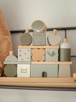 Label Label Holz Stapelblöcke Haus Olivgrün FSC pädagogisches Spielzeug-2