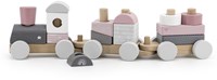 Label Label Holz Stapelzug rosa FSC Buchenholz kreatives Spielzeug