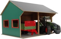 Kids GLOBE landwirtschaftlicher Spielzeugschuppen für 2 Fahrzeuge 1:16 Holz-2