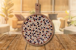 Little Creations DIY Mosaik Servierplatte rund beige sand Bastelset kreativ