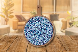 Little Creations DIY runde Servierplatte blau Mosaik Bastelset