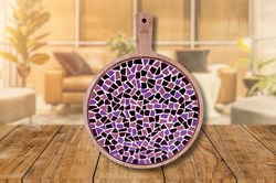 Little Creations DIY Mosaik Servierplatte rund altrosa Bastelset Erwachsene