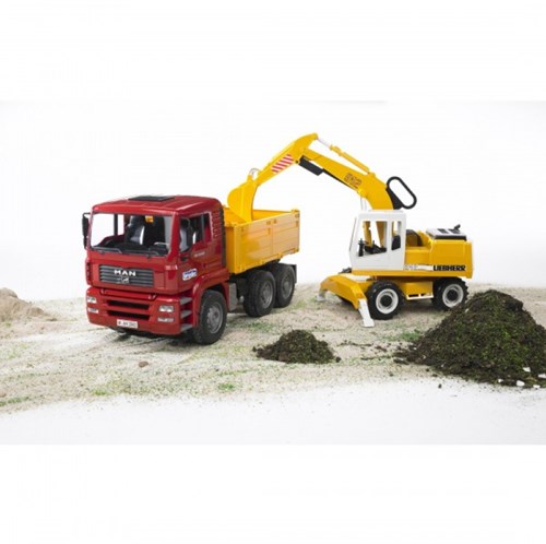 Bruder pelleteuse Liebherr véhicule de chantier jaune plastique 1:16-2