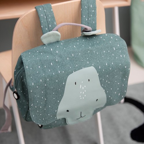 Trixie Cartable - Sac à dos enfant Mr. Hippo coton déperlant vert-3