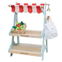 Le Toy Van étal de marché en bois avec caisse de fruits - Jouet en bois FSC