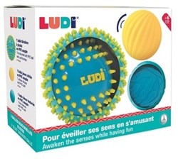 Ludi set de balles sensorielles - jouet moteur pour bébés - bleu et jaune