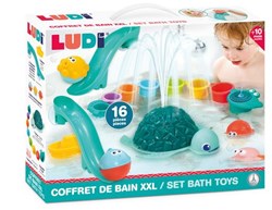 Ludi jouet de bain coffret XXL avec tortue lumineuse et toboggans