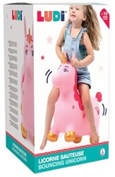 Ludi Hüpf-Einhorn Spielzeug - dynamischer Einhorn-Hüpfball für Kinder