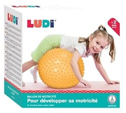 Ludi balle XXL sensorielle jaune jouet motricité 45 cm