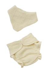 Heless Puppen Babyset Bio-Baumwolle Windel und Lätzchen 28-35 cm