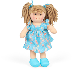 BigJigs Puppe Maisie - weiche Kuschelpuppe 28cm - abnehmbare Kleidung