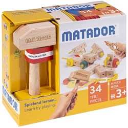 Matador Baukasten Maker 34-teilig Holz Konstruktionsspielzeug