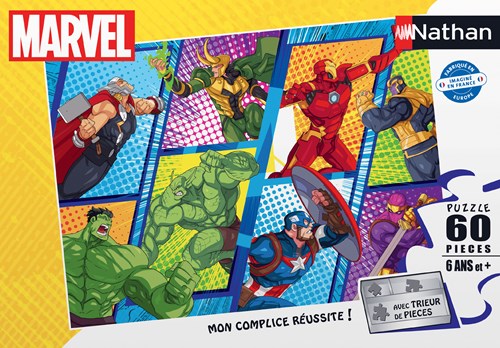 Nathan Puzzle Marvel Avengers gegen Schurken 60 Teile Karton-2