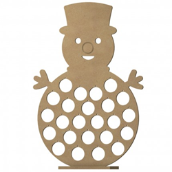 Gomille figurine bonhomme de neige de l'Avent en MDF 58 cm Noël