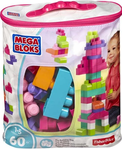 Fischer price mega bloks first builders  blokkentas 60 stuks roze