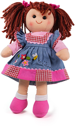 BigJigs Melody - Brown Hair/Dress with Check Edge