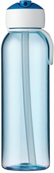 Mepal – Trinkflasche mit Strohhalm Campus Flip-up 500 ml blau – Wasserflasche für Kinder mit Strohhalm– kohlensäuregeeignet – auslaufsicher