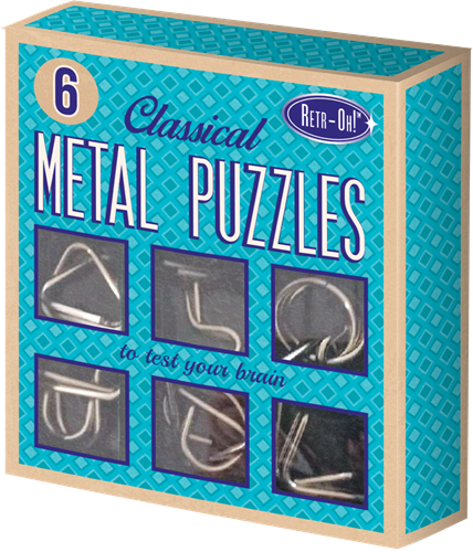 Retr-Oh 6 casse-têtes métalliques / puzzle iq / jeux de réflexion pour adultes et enfants-2