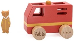 Trixie camion de pompier en bois - véhicule jouet durable pour tout-petits