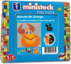Ministeck Pixel Puzzle Glow in the Dark Glowmonster Mr. Oranges Reisepaket – 340 Stück