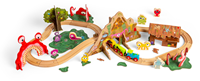 BigJigs Holz Monster Zugset - Spielzeug Eisenbahn 50-teilig
