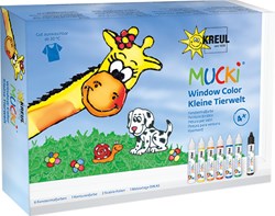 Mucki Fensterfarben-Set 7x29 ml Wildtiere Bastelset für Kinder