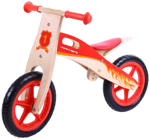 BigJigs draisienne en bois rouge - vélo d'équilibre pour enfants