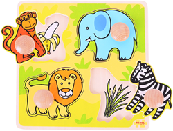 BigJigs puzzle en bois Safari - jouet éducatif 4 pièces
