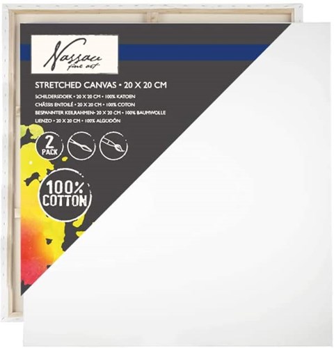 Canvas Maluntergrund weiß 20x20 cm 2 Stück für Kinder und Erwachsene