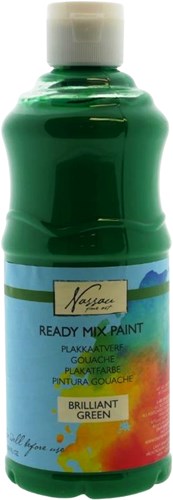 Nassau Plakatfarbe Ready Mix Gouache 500 ml brillant grün malen