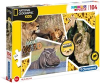 Clementoni Puzzle Wildlife Adventure-Supercolor Tiere 104 Teile Kinder-2