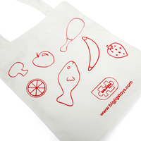 BigJigs Baumwoll Kinder Einkaufstasche - Spielzeug Tasche weiß rot