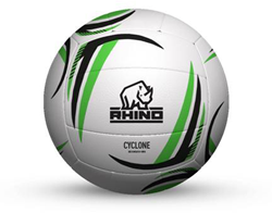 Rhino ballon de netball Cyclone blanc vert gris taille 5 balle durable