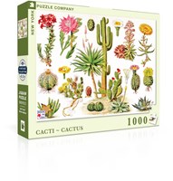 New York Puzzle Company Puzzle Kaktus Vintage Illustration 1000 Teile-2