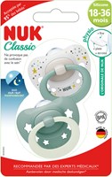 Nuk Schnuller Baby Classic Night&Day Silikon 18-36M grün Set-2