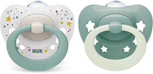 Nuk Schnuller Baby Classic Night&Day Silikon 18-36M grün Set