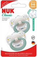 Nuk Schnuller Silikon 0-6 Monate grüne Punkte 2er Set Baby-2