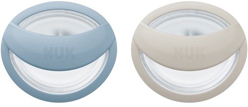 NUK Silikon Schnuller Baby Blau Creme 0-9 Monate 2 Stück BPA-frei