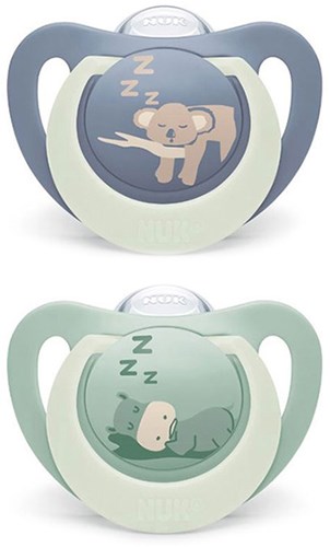 Nuk Schnuller Baby Silikon 18-36 Monate Hippo Koala Nacht