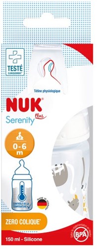 Nuk Babyflasche Serenity+ Weithals 150ml Temperaturkontrolle Koala-2