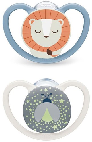 Nuk Baby Schnuller Perfect Match Air Night 0-6M Lion FireFly Silikon