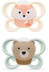 Nuk - Perfect Match Air - Pacifiers (2) - Sil - 0-2M - Fox/Bear