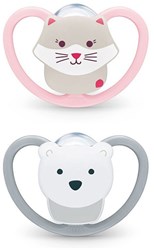 Nuk sucette bébé silicone 18-36M Cat PolarBear orthodontique aérée