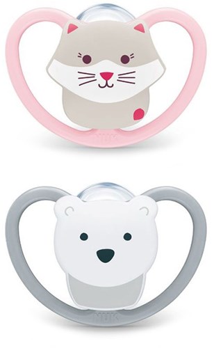 Nuk Schnuller Baby Silikon 6-18 Monate Cat PolarBear luftig