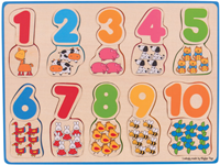 Bigjigs Zahlenpuzzle aus Holz - 20 Teile