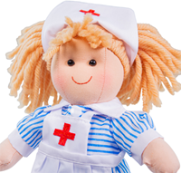 BigJigs Puppe Nancy - weiche Stoff Krankenschwesterpuppe 28 cm-3