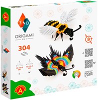 Alexander Toys Origami Bastelset 3D Biene und Schmetterling - 304 Teile Karton