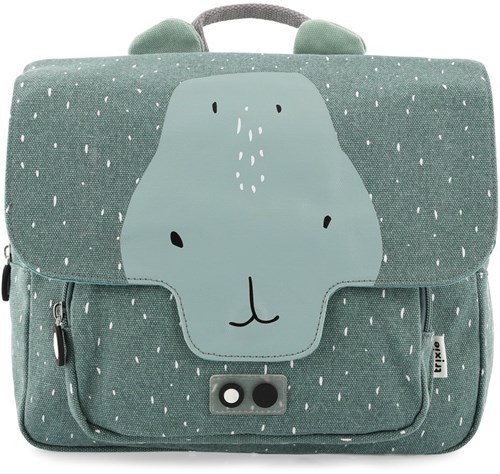 Trixie Cartable - Sac à dos enfant Mr. Hippo coton déperlant vert